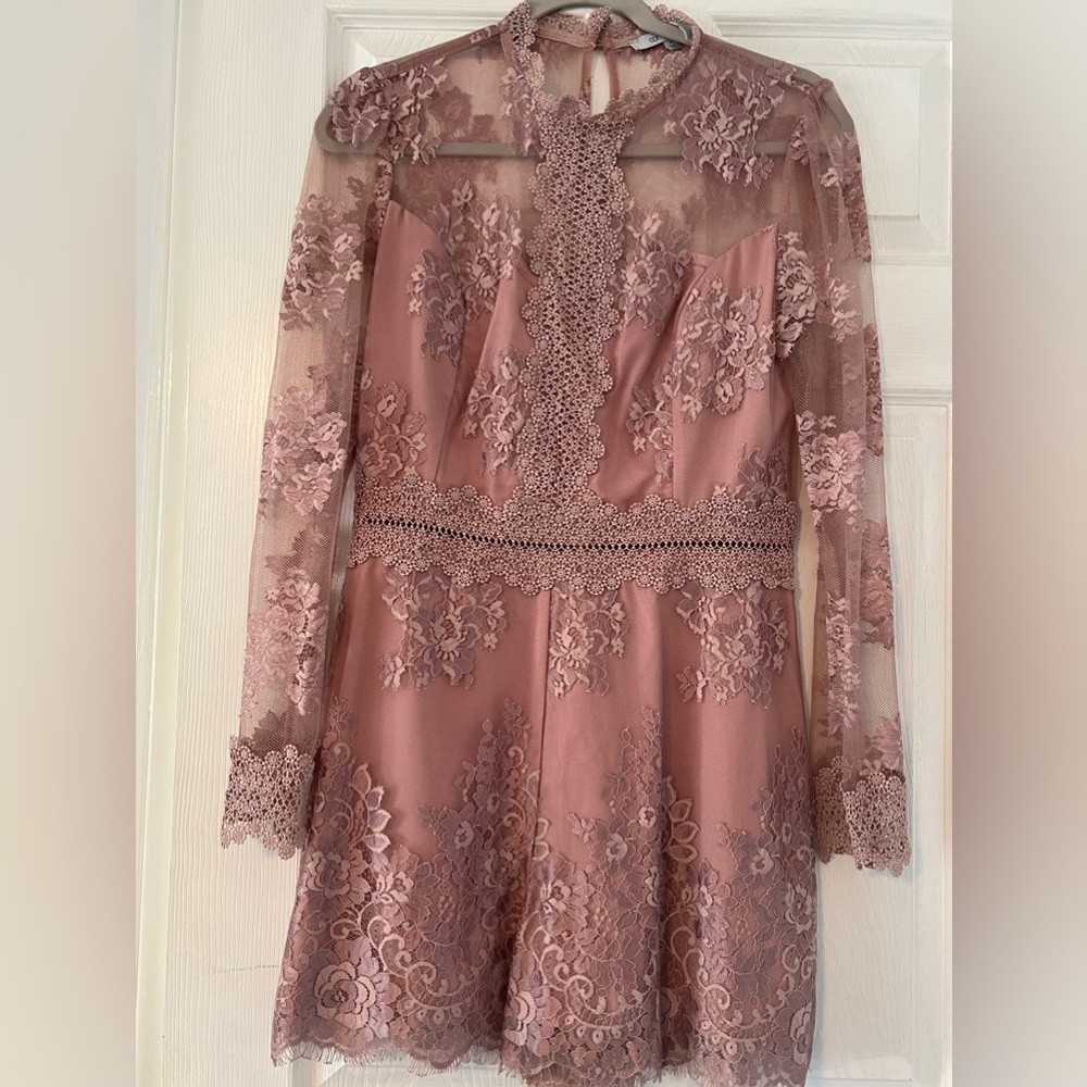 One One Six Pink Lace Romper (size medium)